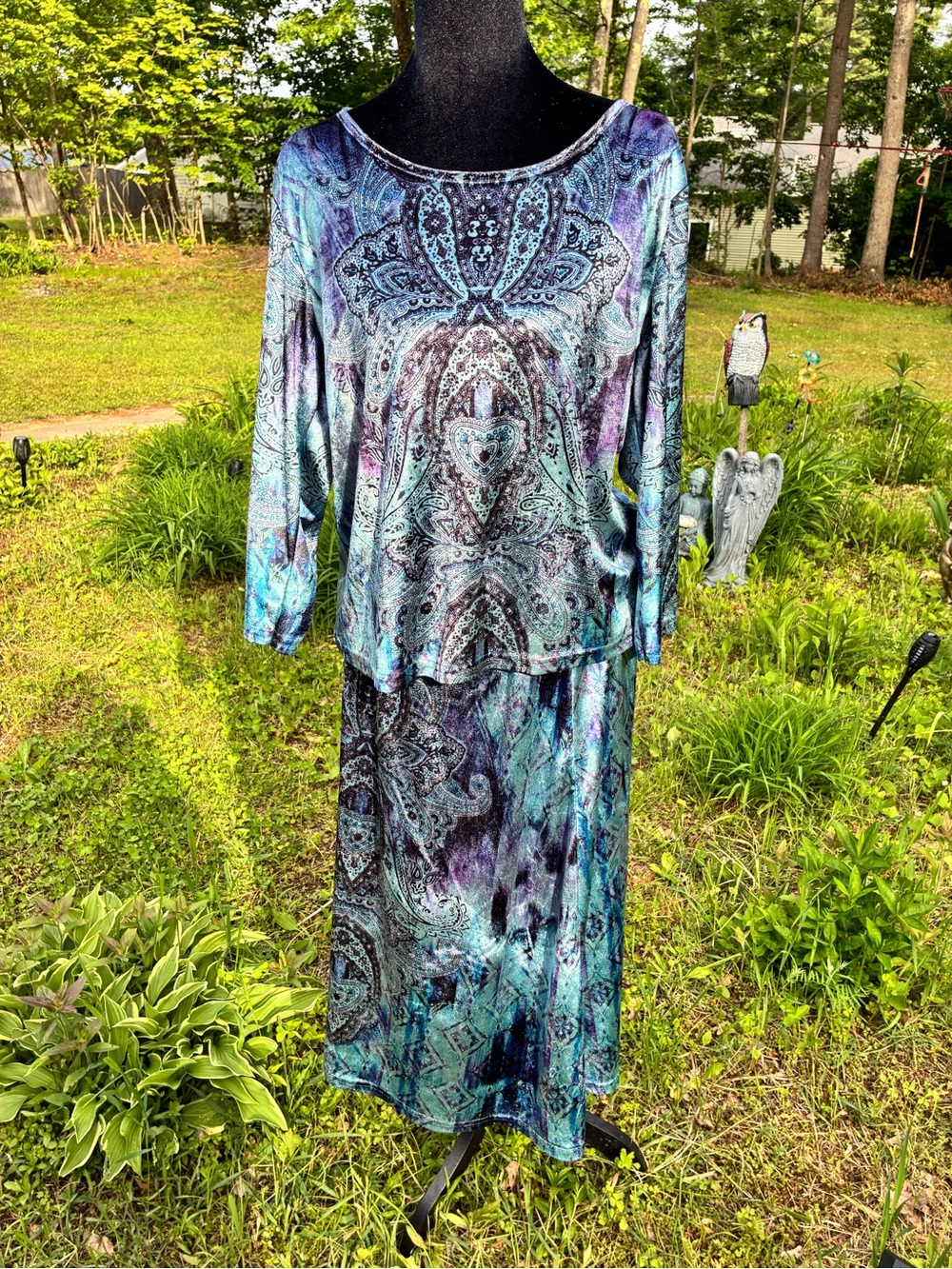 Serengeti Blue and Purple Boho Matching Set | Size Medium | Festival Ready ✨